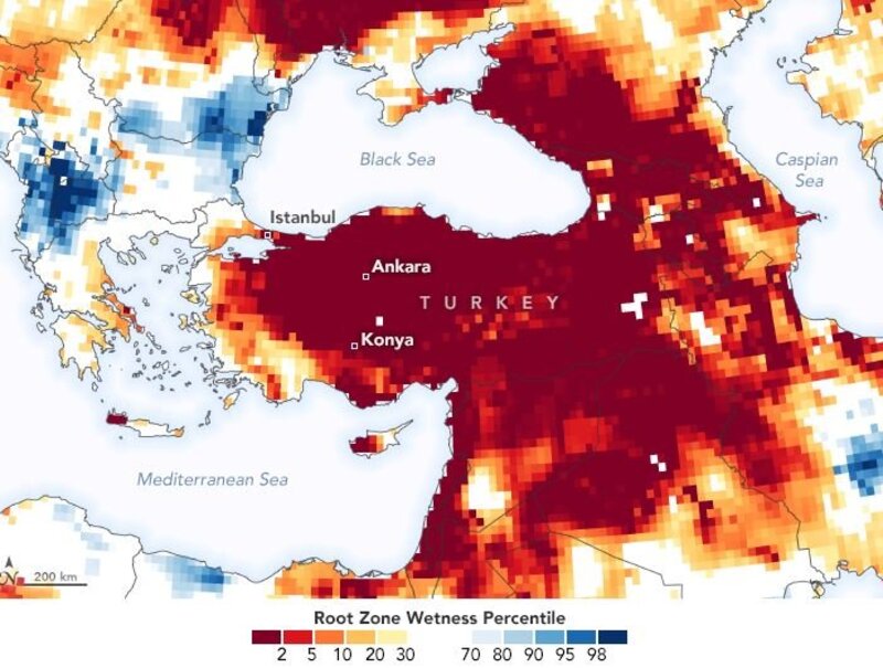 NASA, Türkiye’yi yer altı suları haritasıyla uyardı: Türkiye Şiddetli